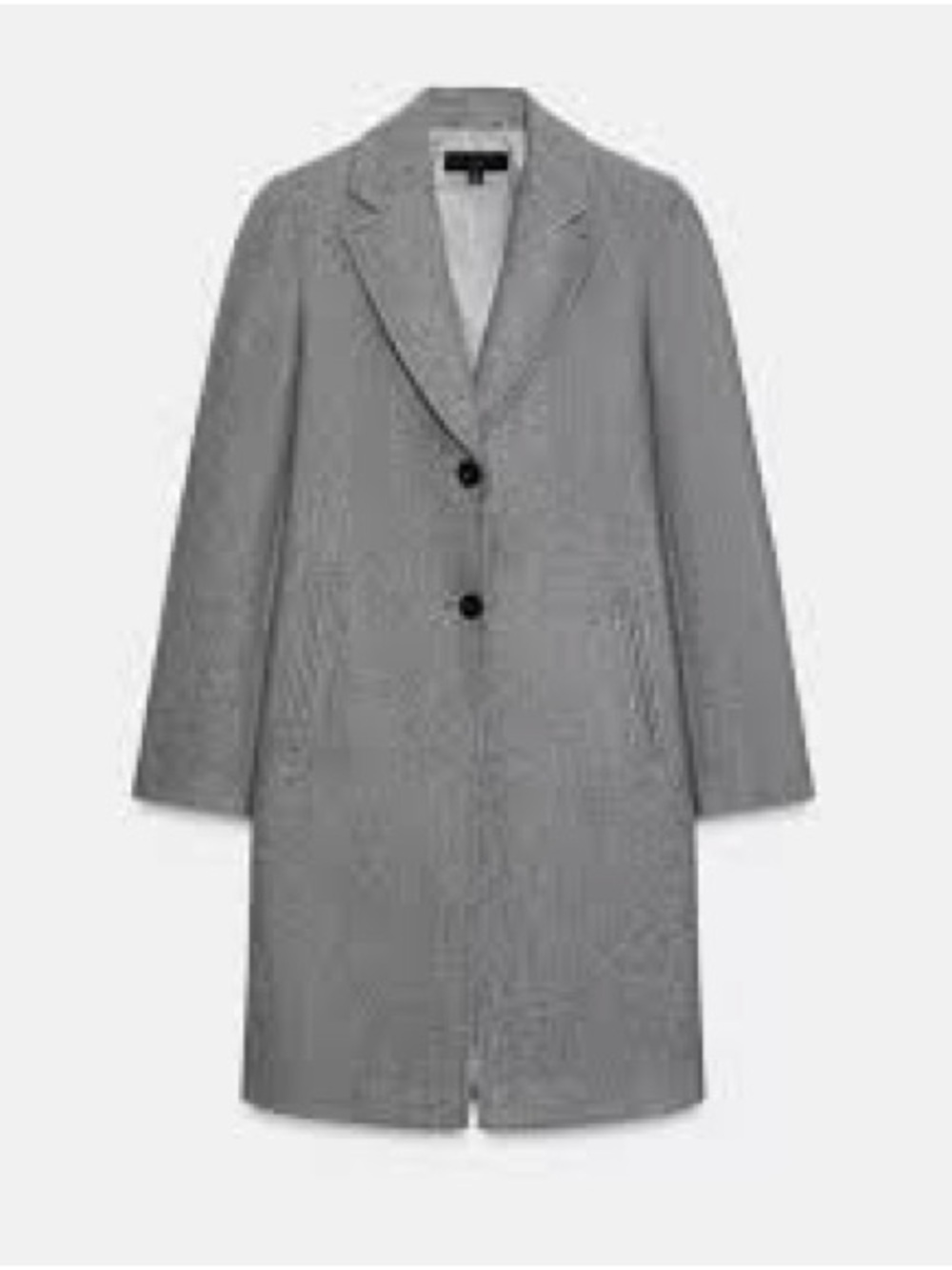 Zara Gray Single-Breasted Wool-Blend Trench Coat
